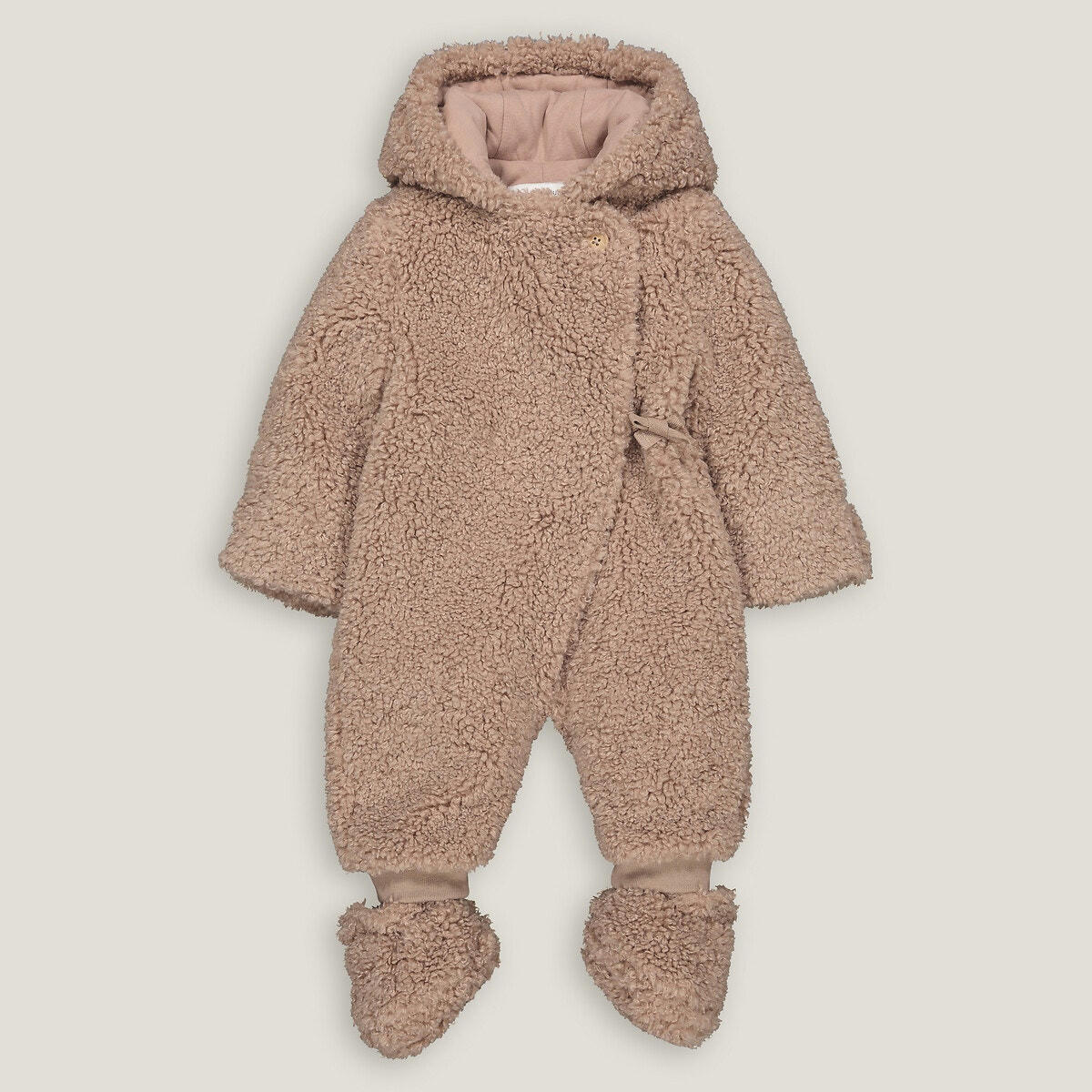 Combipilote chaude à capuche, maille peluche