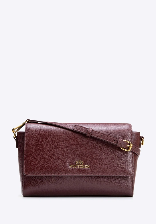 Elegancka listonoszka ze skóry naturalnej bordowa