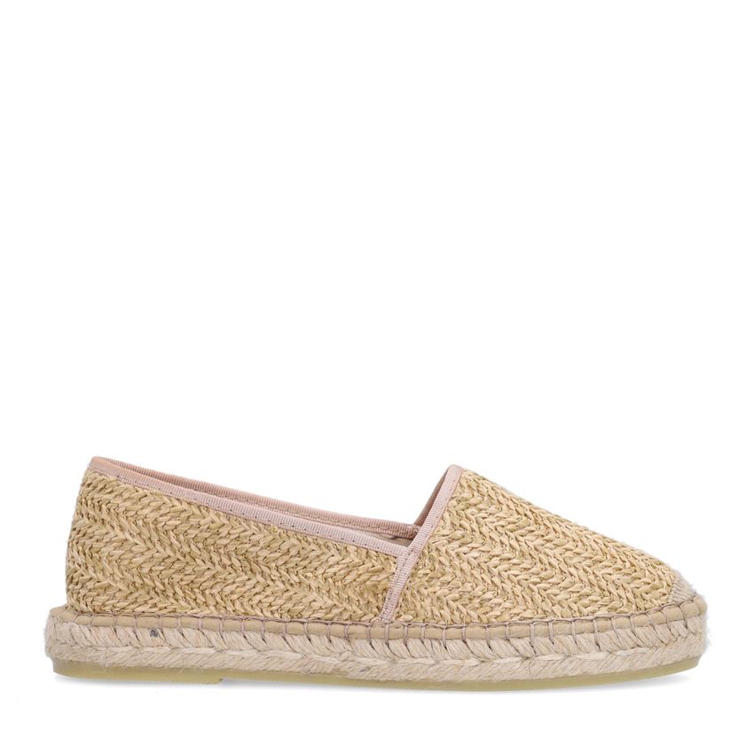 Manfield Beige gevlochten raffia espadrilles