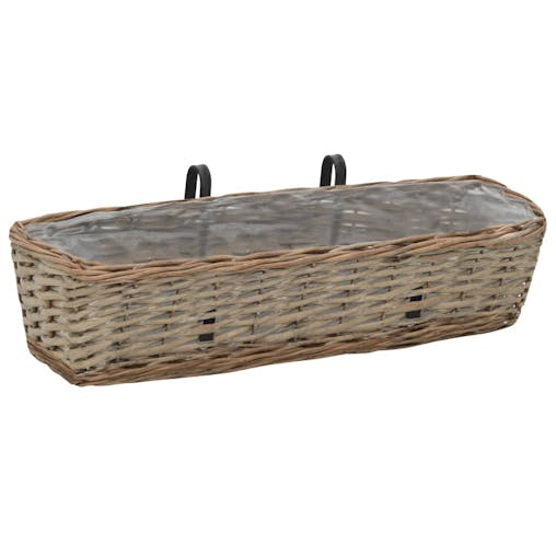 NNEVL Balcony Planter 2 pcs Wicker with PE Lining 60 cm