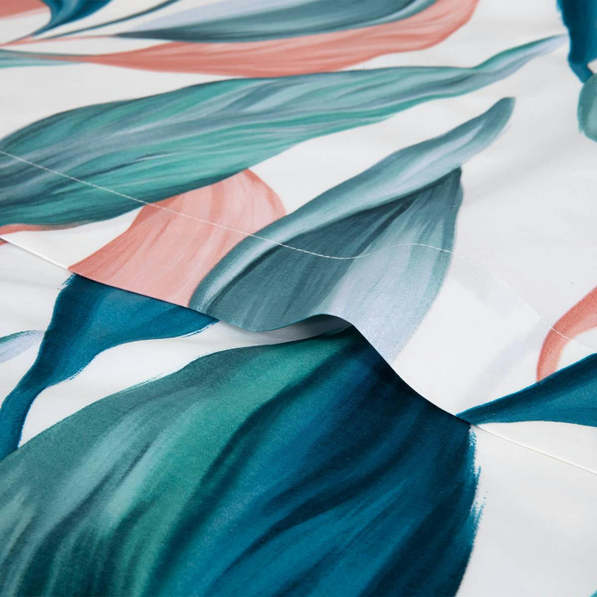 ALOCASIA - Drap plat en percale de coton bleu 180 x 290 cm