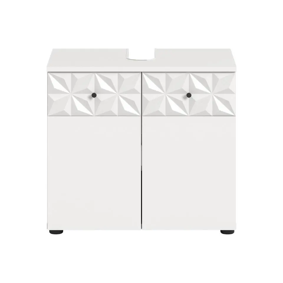 Hioshop Prisma wastafel 2 deuren wit