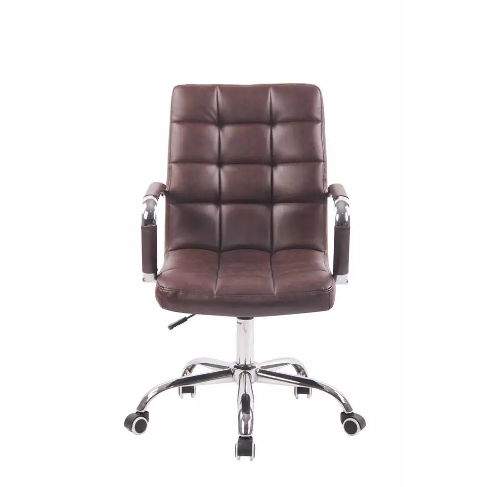 CLP Bureaustoel Deli chroom Frame - Kunstleer - bordeauxrood