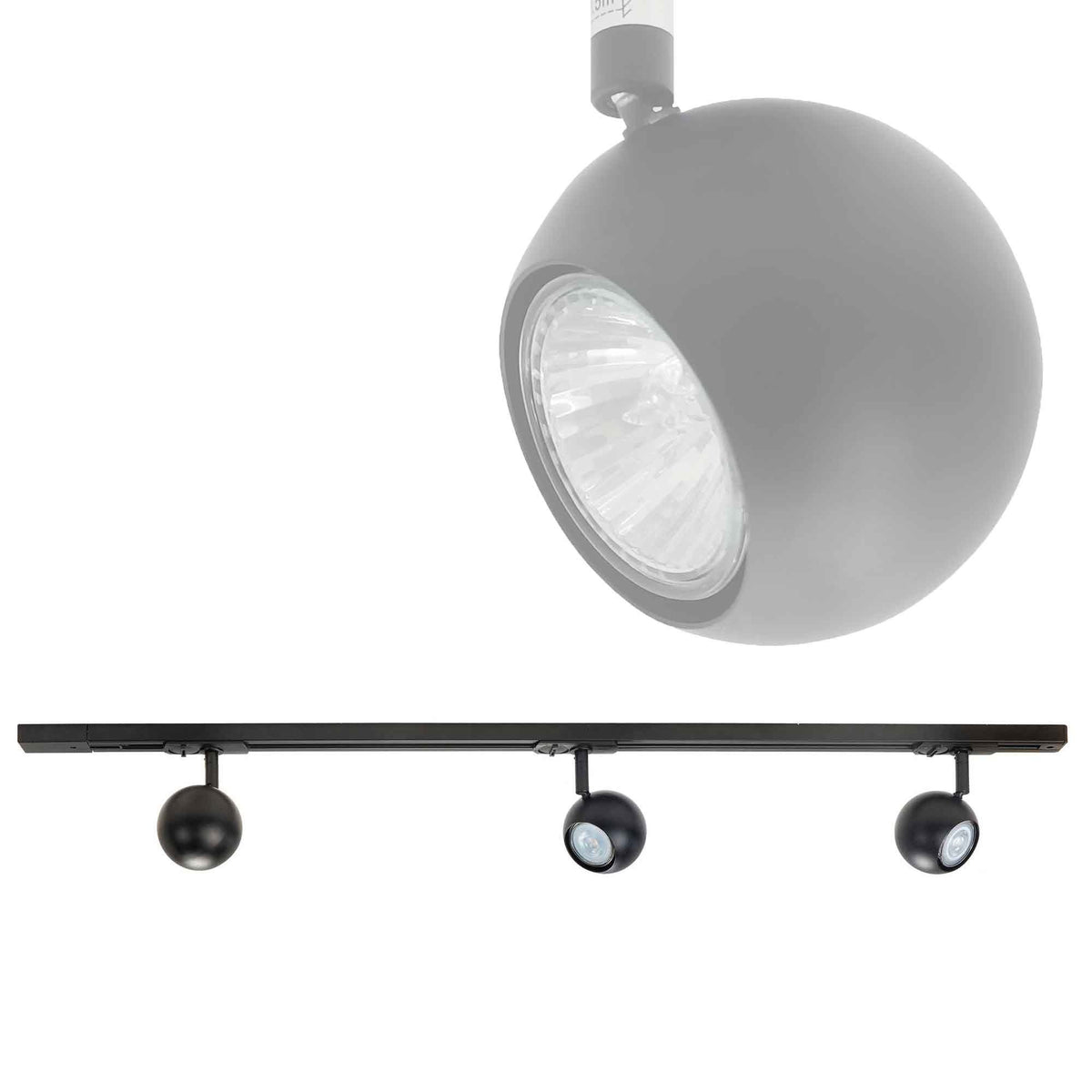 Highlight railsysteem Trackline - 3 lichts - 100 x 16  cm - zwart