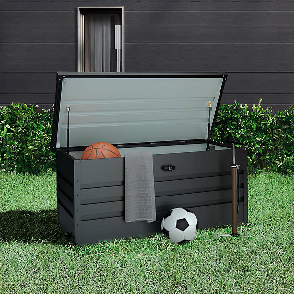 Coffre de Rangement Extérieur Métal 450 L Multiflex - Epaisseur 0.40mm plus résistant - Serrure de sécurité avec clé