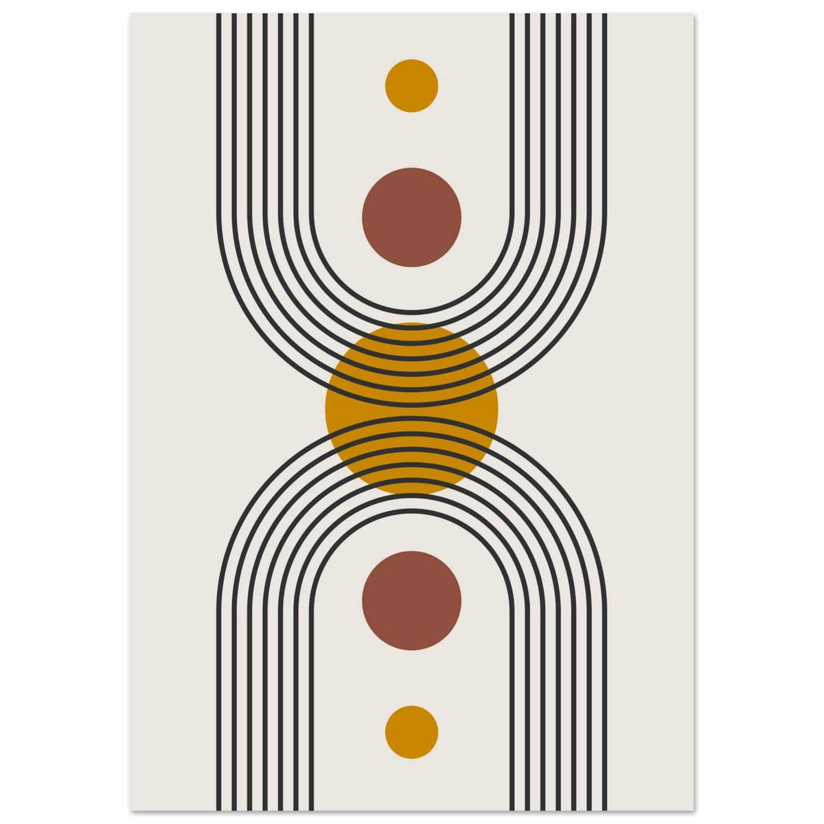 Artfulprints Poster Boho – Solar form  - A4 21x29.7 cm - Meerkleurig