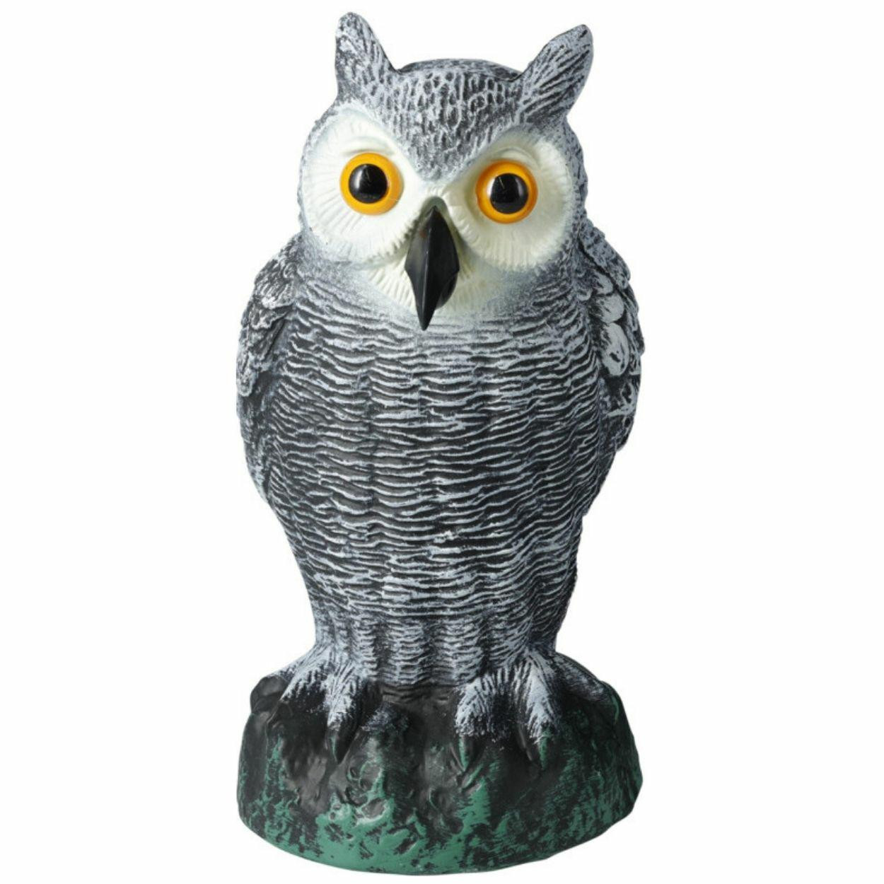 Dekoracyjna sowa ogrodowa szara 25 cm