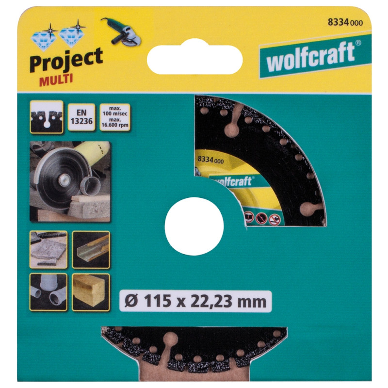 Disque à tronçonner Project Multi en diamant Ø 115 mm WOLFCRAFT