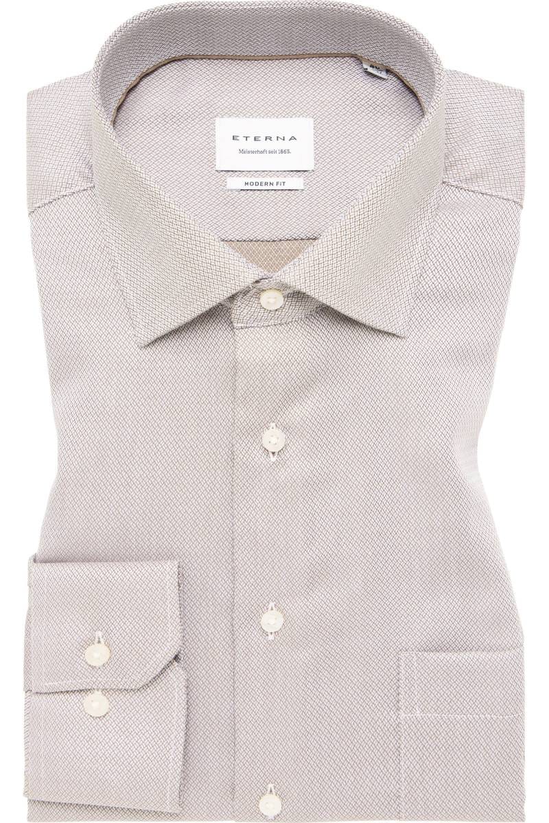 ETERNA Modern Fit Hemd beige-braun, Strukturiert