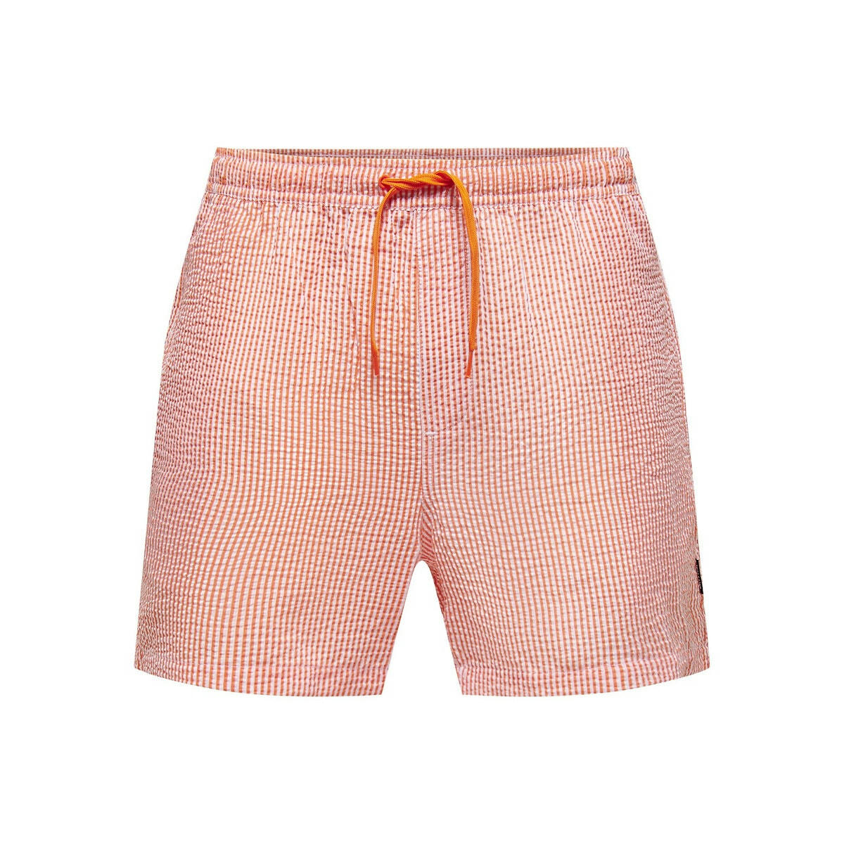 Short de bain à rayures en seersucker Ted