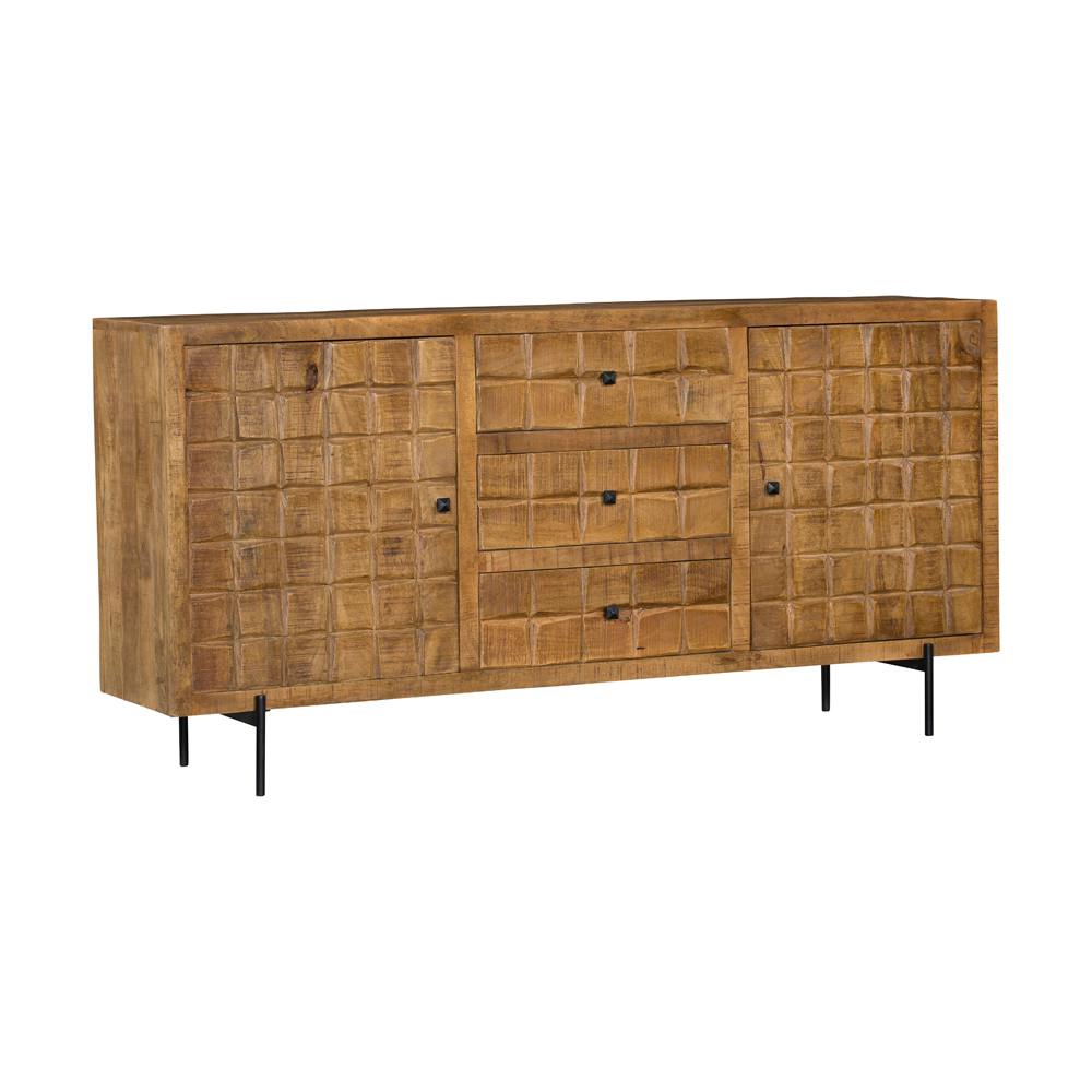 Buffet en bois 2 portes décor damier UDA
