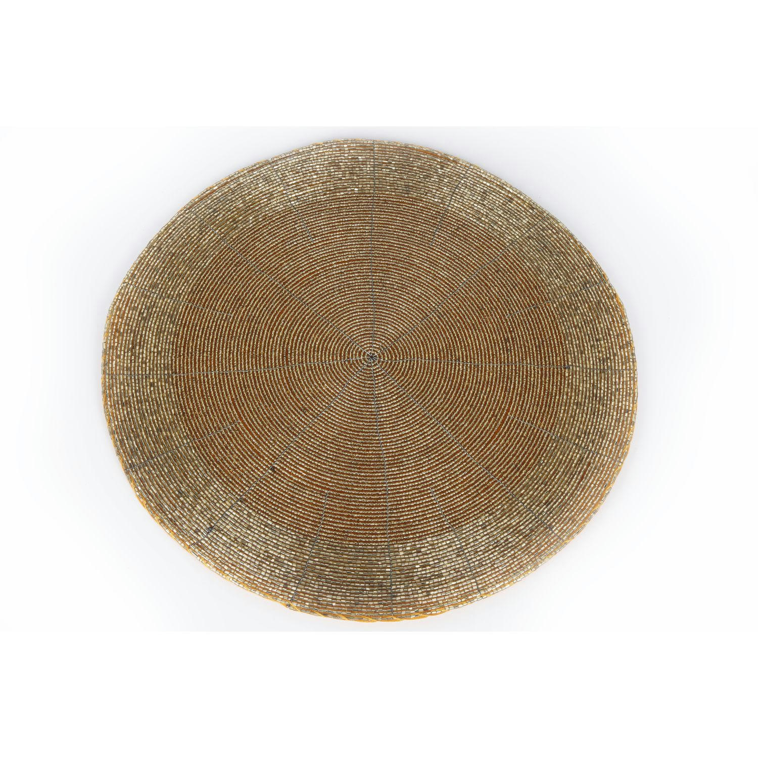 ALIX - Set de table design perles alix diam. 30 cm doré