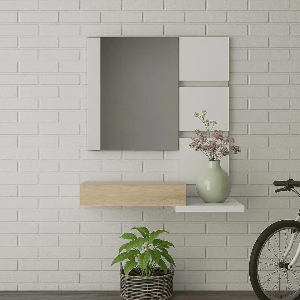 CALICOSY - TEKKAN Design haltafel - Wit - 29x75x20 cm