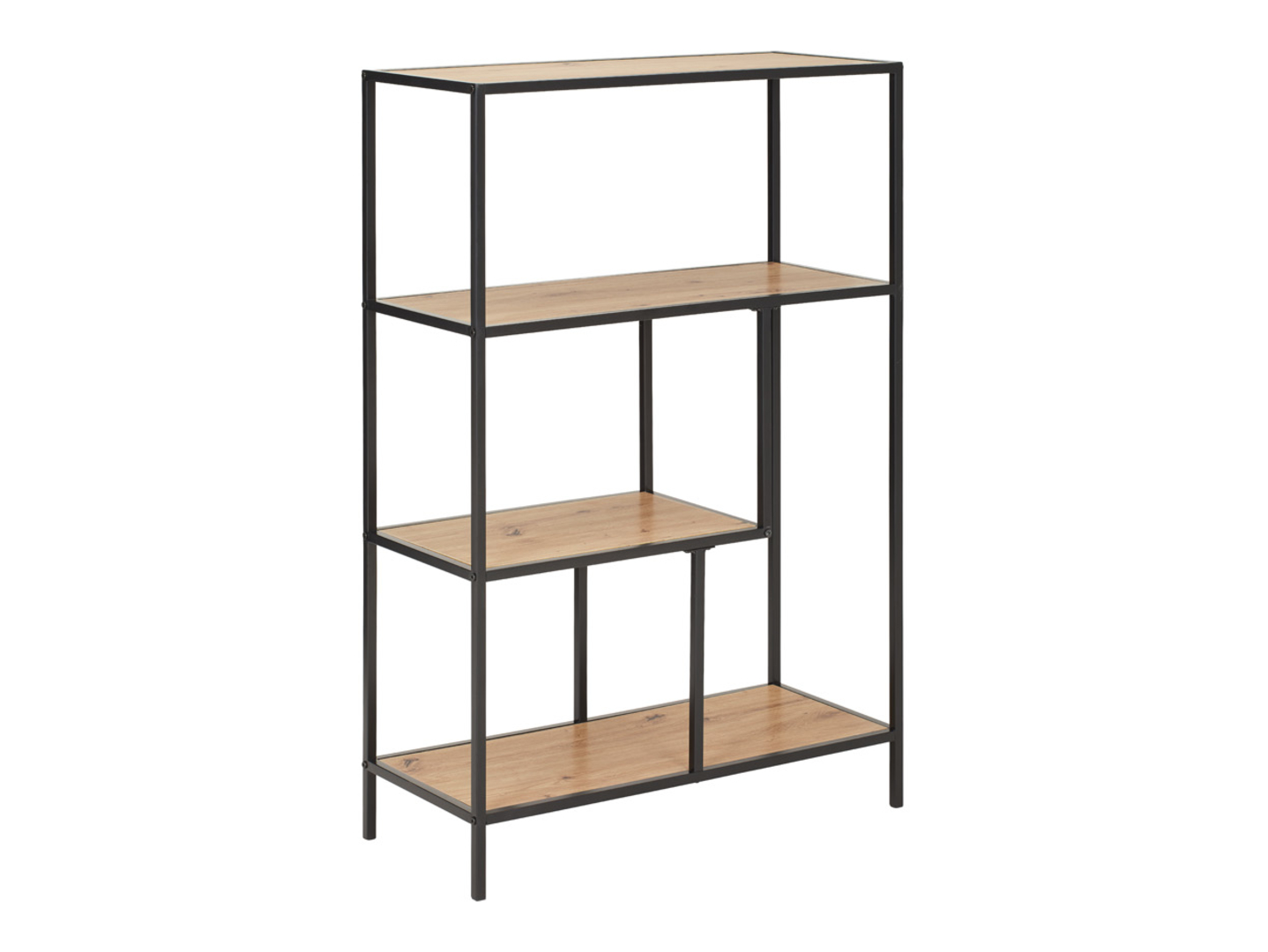 Regał Rocky Top77 cm z 3 półkami czarny/dąb