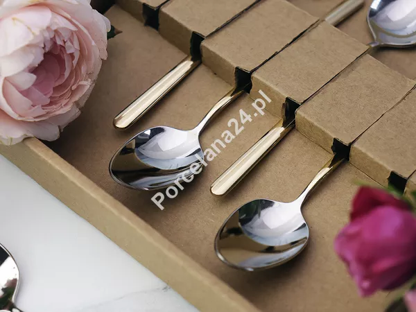 Komplet 6 łyżeczek do kawy / herbaty 13,5 cm Hisar - Bahama Gold GIFT BOX