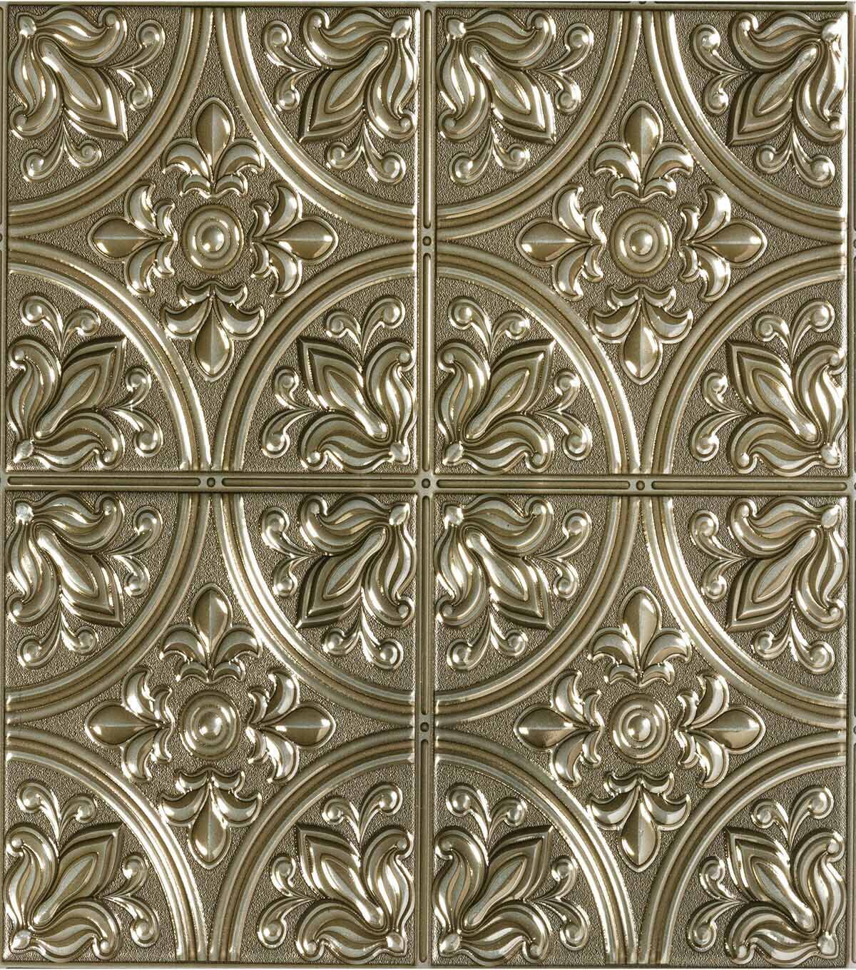 Gold Tin Peel & Stick Tile Backsplash