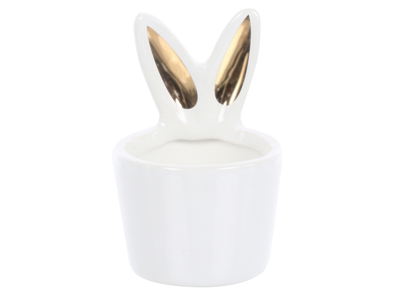Podstawka na jajko Zając 2 szt. ceramiczne białe