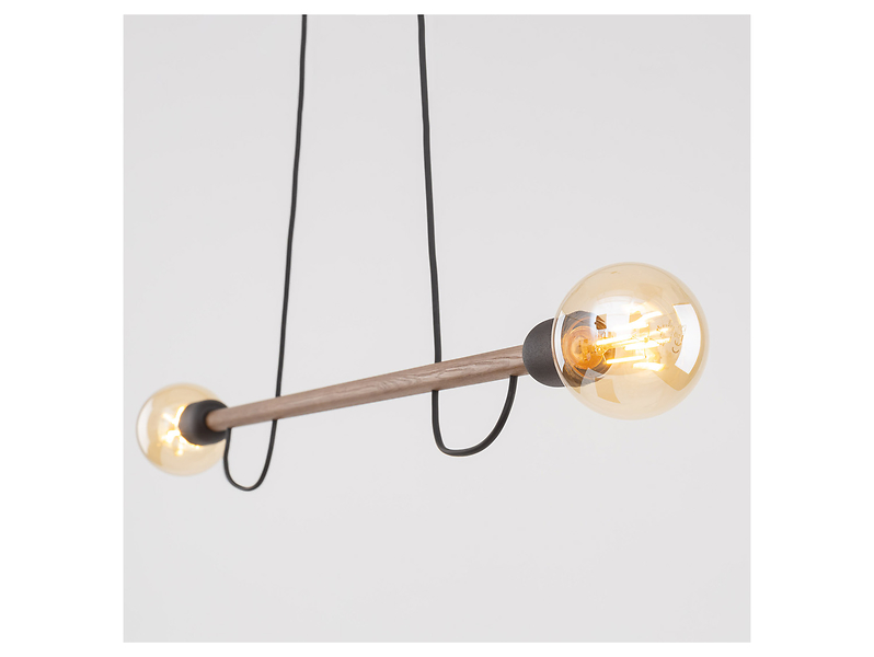 Lampa wisząca Helix Wood 2-punktowa drewniana brązowa