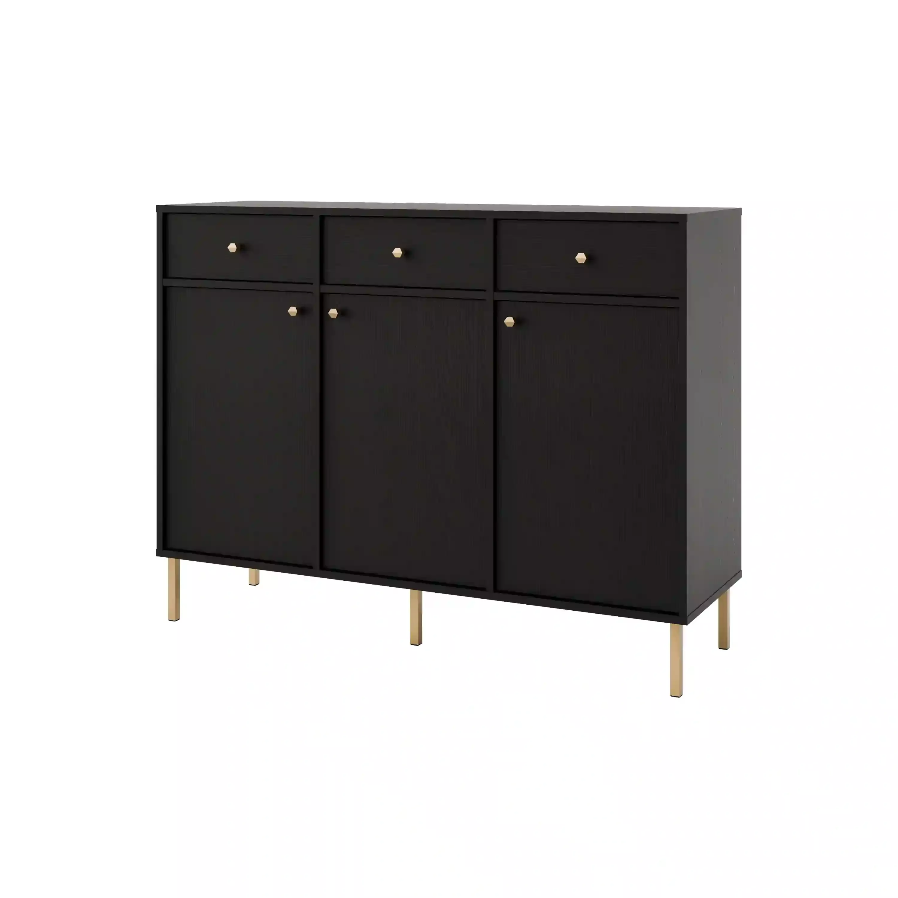 Komoda z szufladami do salonu Sakai 2 3F 3S T827 Czarny