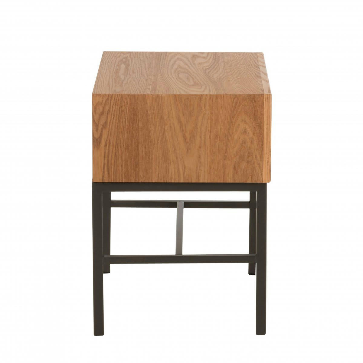 DAKAR - Table de chevet avec tiroir en bois et métal