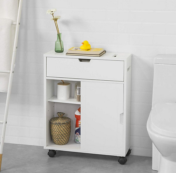 Meuble de Rangement Salle de Bain pour Papier Toilette, BZR31-W, SoBuy