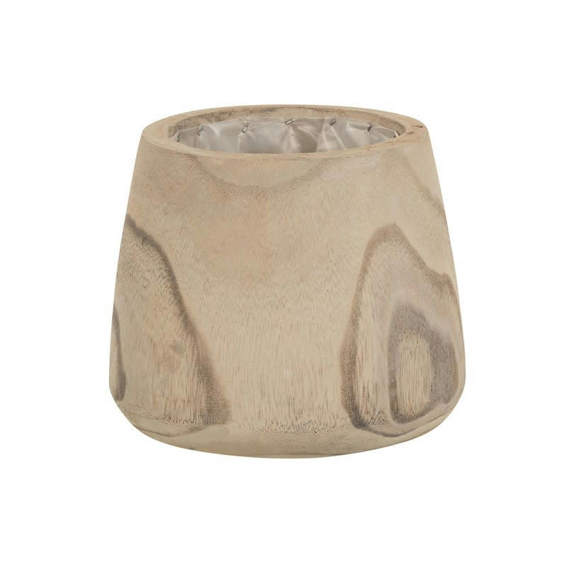 - Cache pot en bois naturel 15x15x15 cm