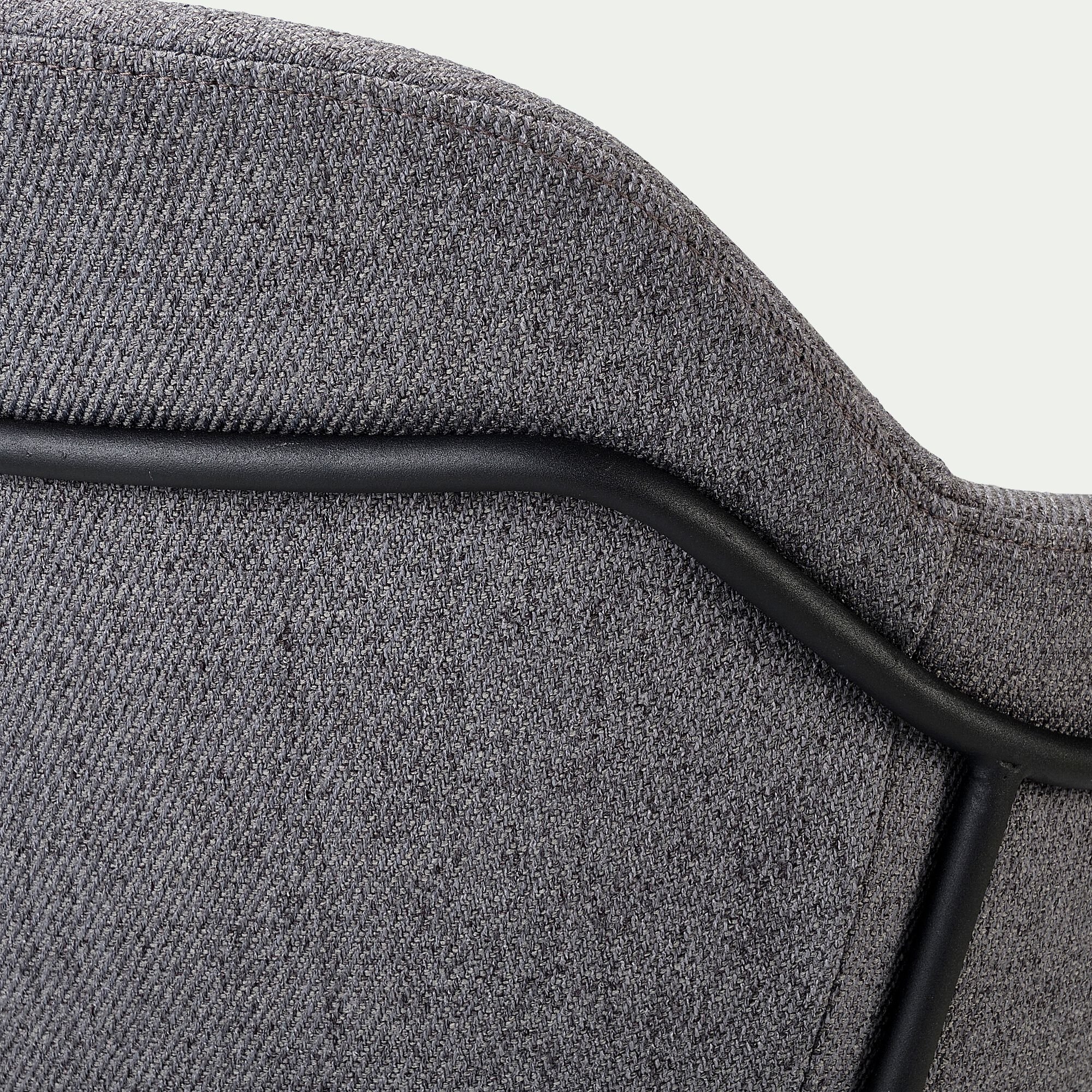 CHLOE - Chaise en tissu avec accoudoirs - gris ardoise