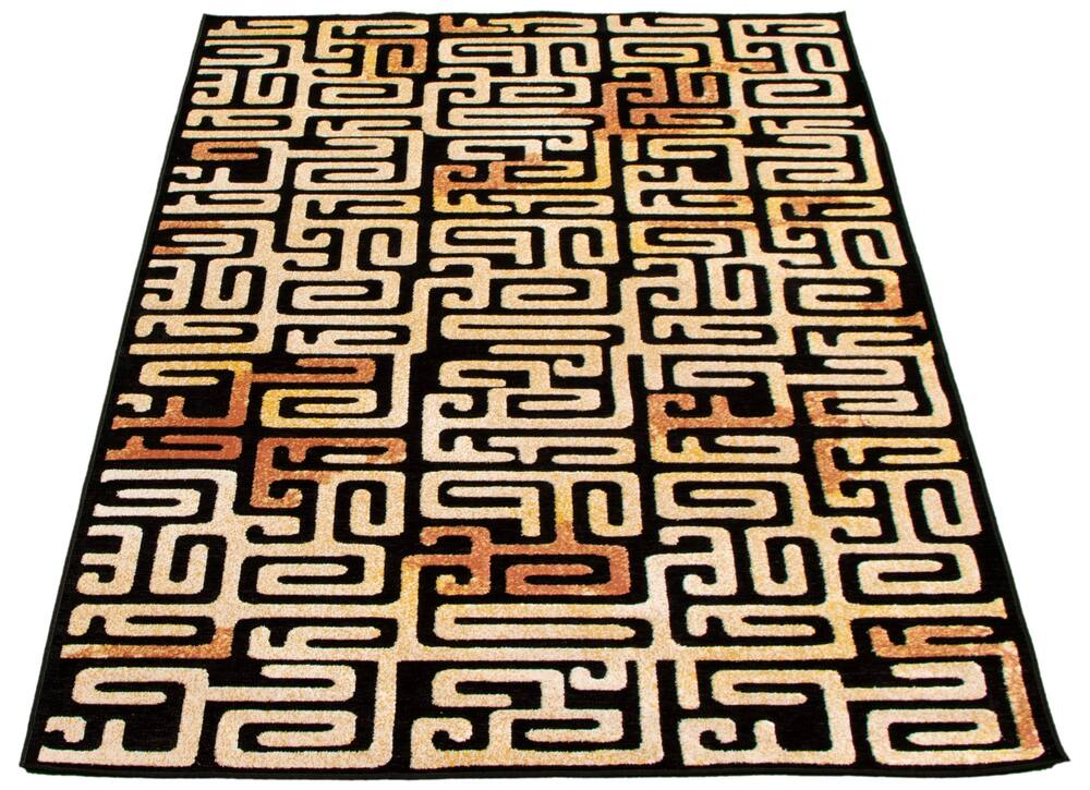 ECARPET Gia Indoor Geometric Area Rug, Black/Ivory, Assorted Sizes