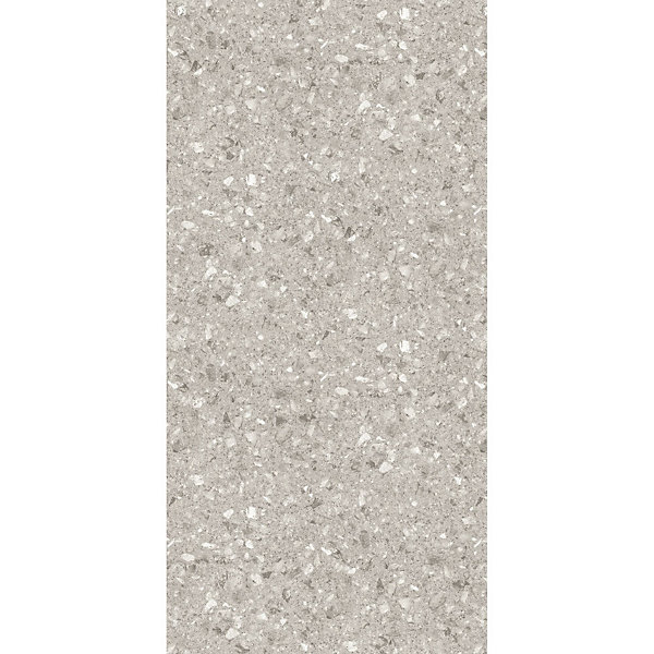 Pack de 2 panneaux muraux de salle de bains l.100 x H.255 cm, effet terrazzo greige, Schulte DécoDesign Softtouch