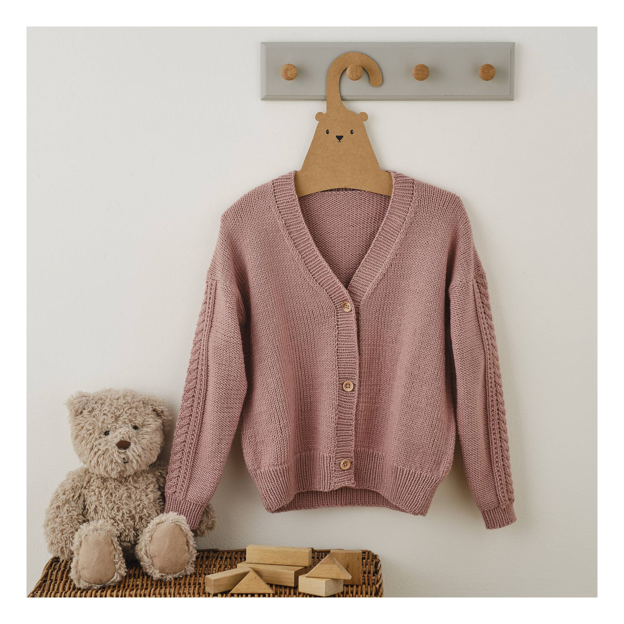 Knitcraft Child’s Cable Sleeve Cardigan Digital Pattern 0349