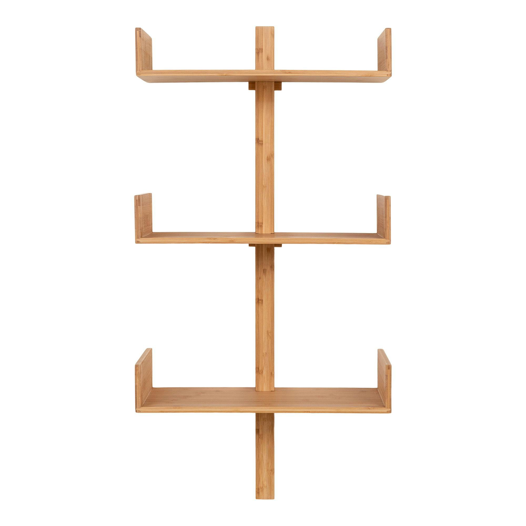 Etagère murale verticale en bambou 3 plateaux avec joues 102 cm TALLINN