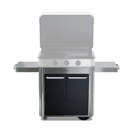 Chariot Enosign 80 fermé en inox marin et acier noir - ENO