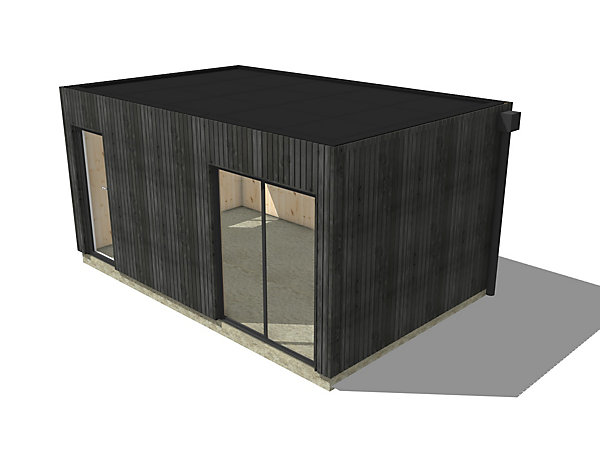 Bureau de jardin 4 saisons en bois 5,5 x 3,5 x 2,7 m / isolation RE2020