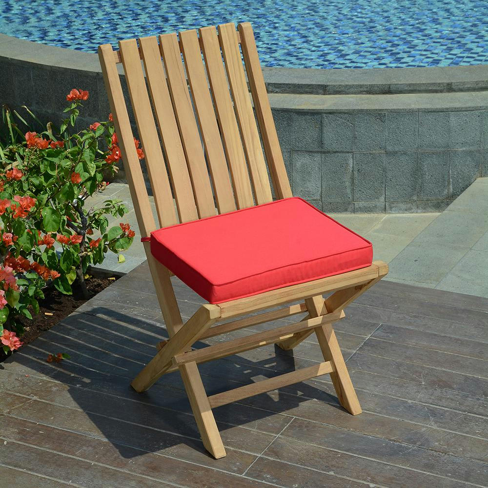 KARIMUN - Lot de 2 chaises de jardin pliantes en teck massif