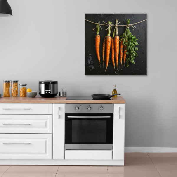 Obraz do kuchni restauracji baru jadalni, Marchewki pęczek warzywa 20x20