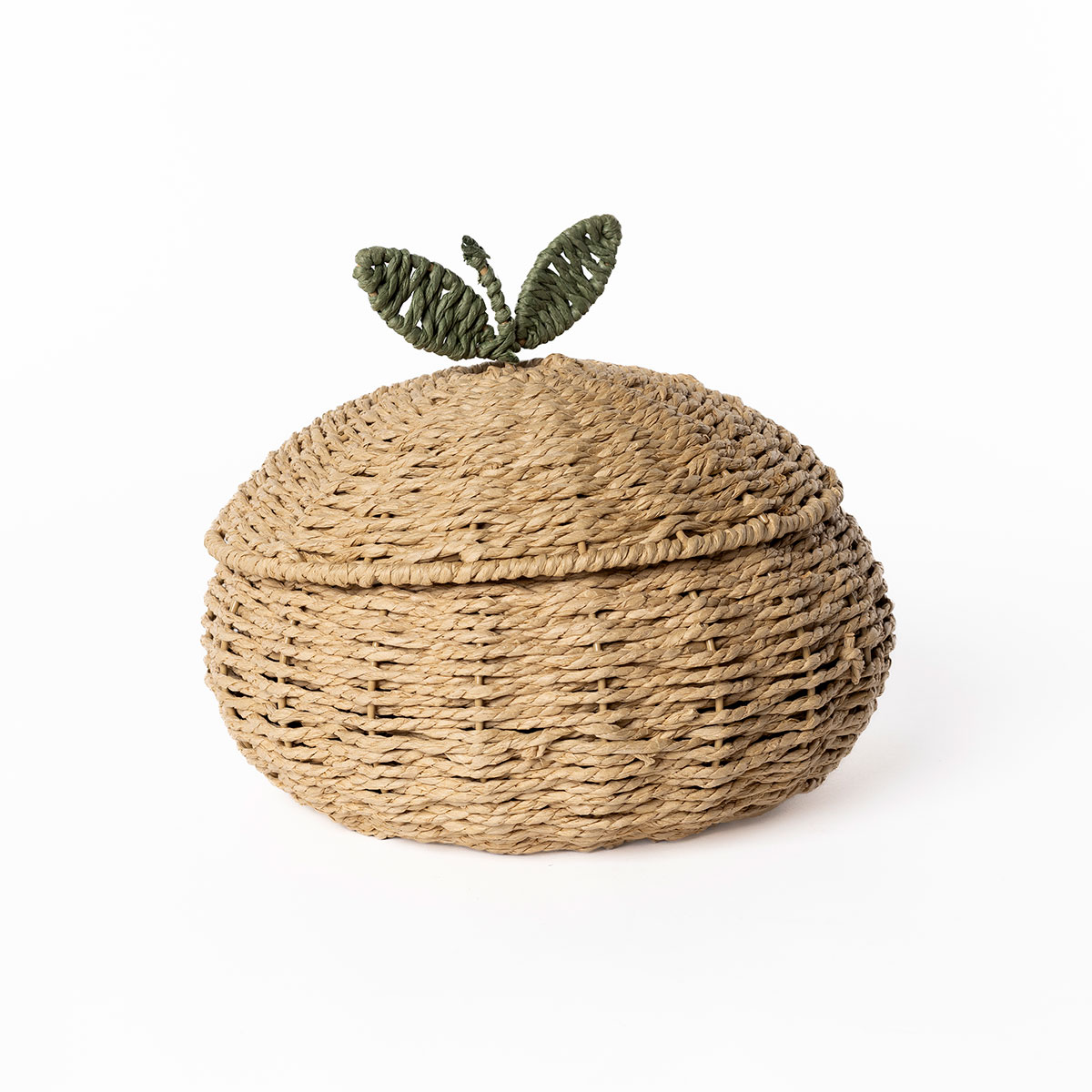 Fruteira com tampa TRAMARE castanha em juta 20cm