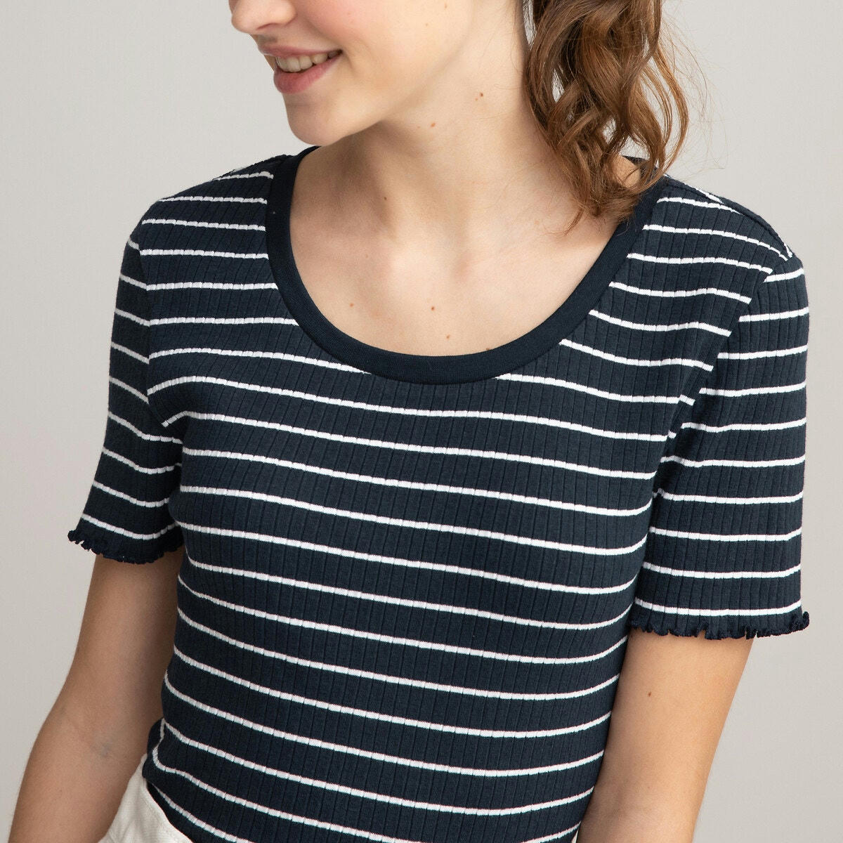 T-shirt rayé en côtes 10-18 ans
