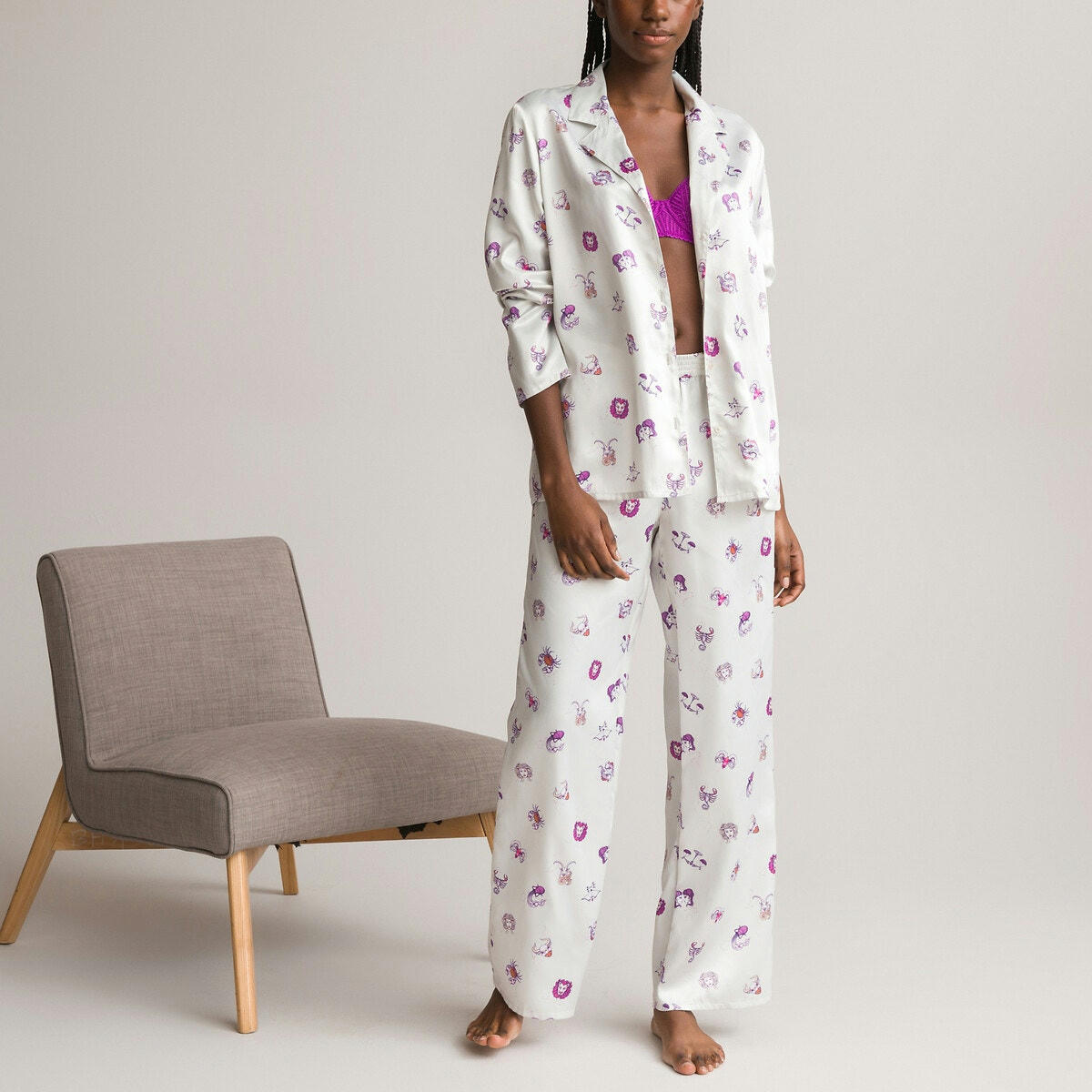 Pyjama imprimé en satin