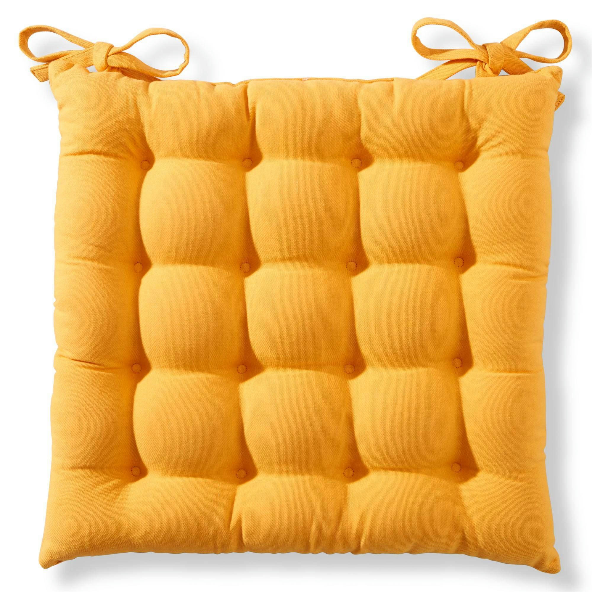 SEIZE - Lot de 2 galettes 40x40 jaune en coton