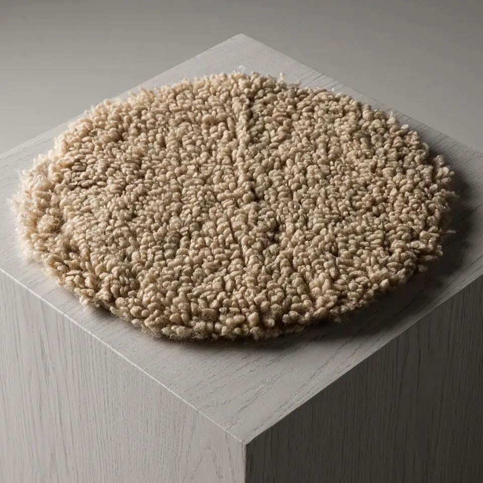 Nest living Malia Rond Vachtje Teddystof Beige