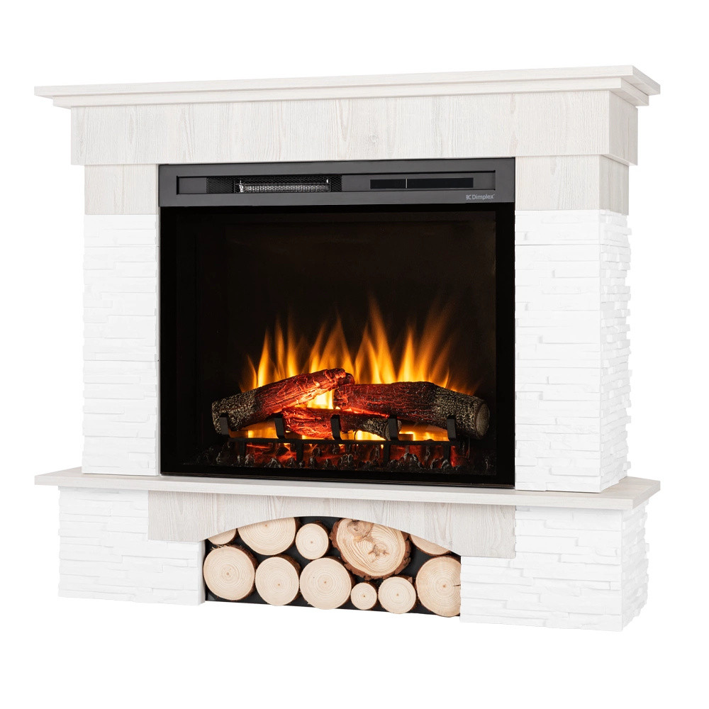 Kominek elektryczny narożny 28" XHD 1400W grzewczy biały Warmtec Porto