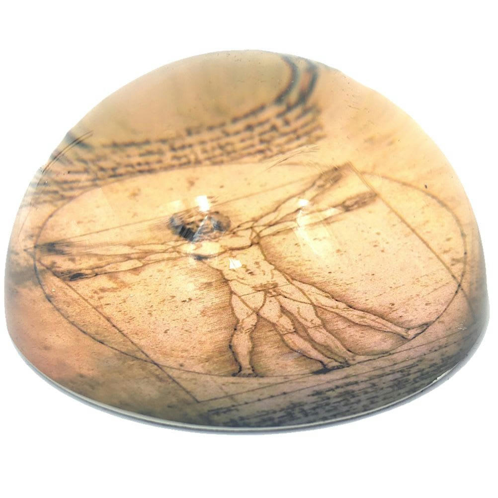 LÉONARD DE VINCI - Presse papier en verre De Vinci D8cm