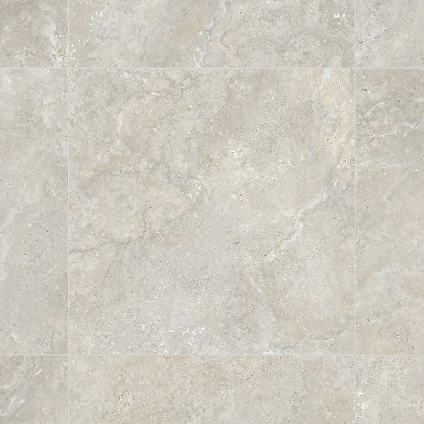 Carrelage effet Travertin Gris Beige 90x90x0,9 cm In&Out Castorel - Sol et mur intérieur et Sol extérieur (vendu par carton de 1,6