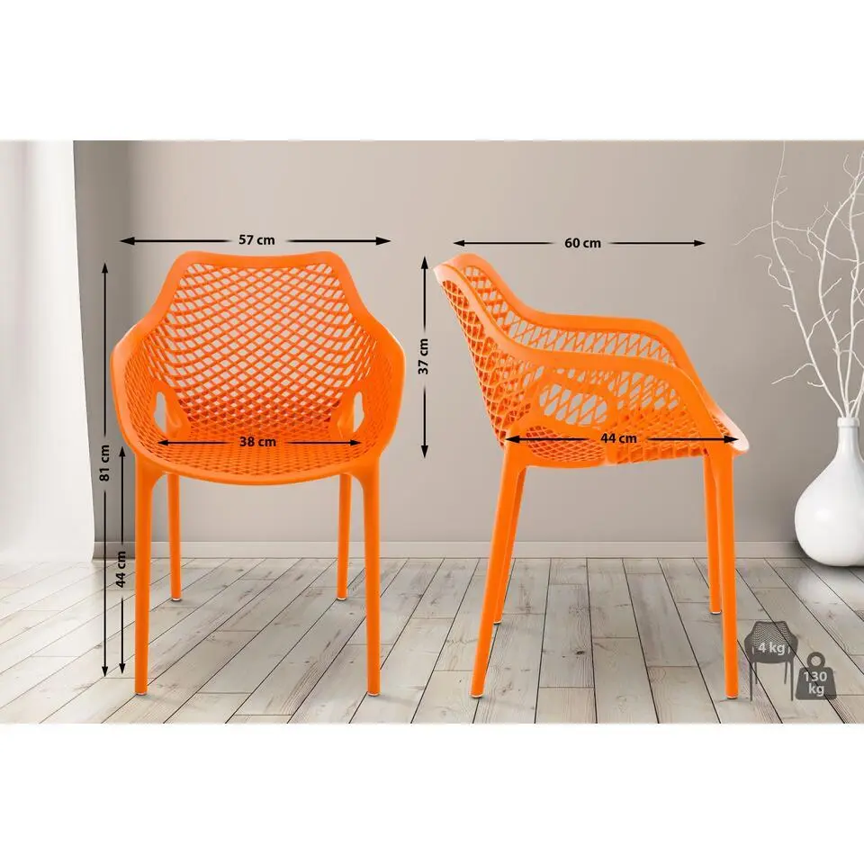 CLP Set van 2 Tuinstoel Air XL Kunststof - oranje