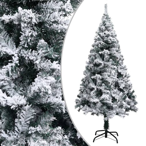 NNEVL Artificial Christmas Tree with Flocked Snow Green 150 m PVC