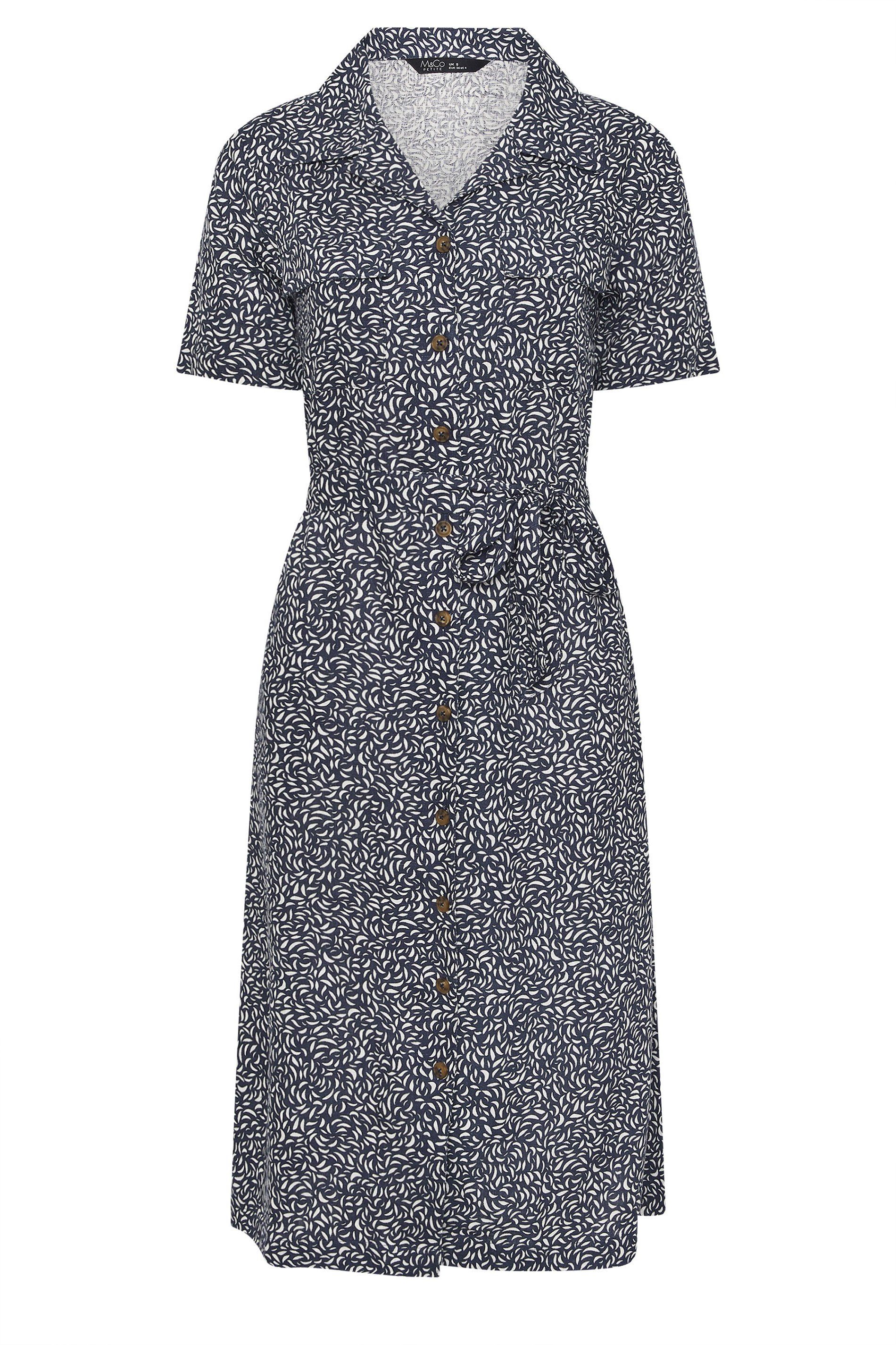M&Co Petite Printed Linen Shirt Dress
