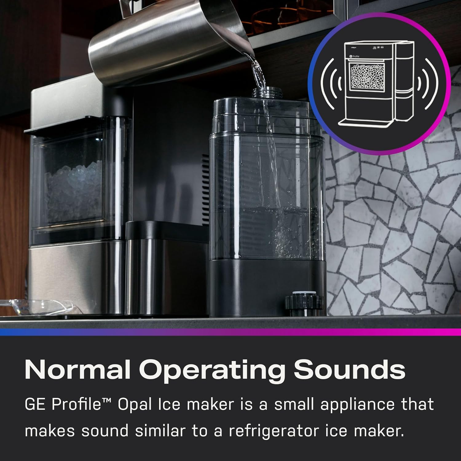 GE Profile Opal 2.0 with 0.75 Gallon Tank, Chewable Crunchable Countertop Nugget Ice Maker
