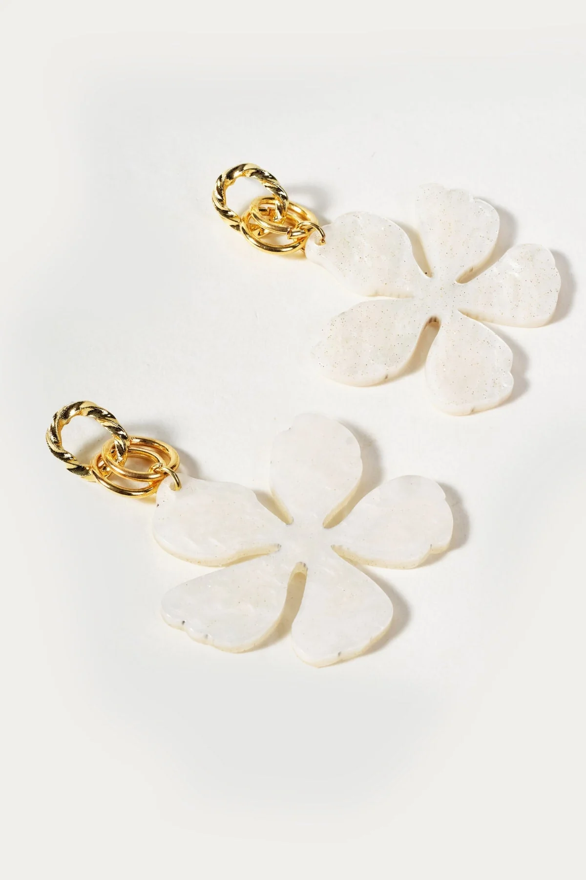 White Flower Earrings