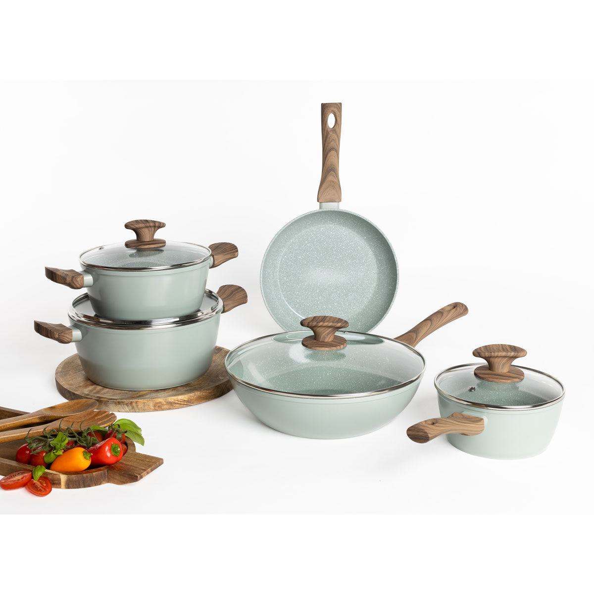 Trem de cozinhapeças ALVRA verde em alumínio