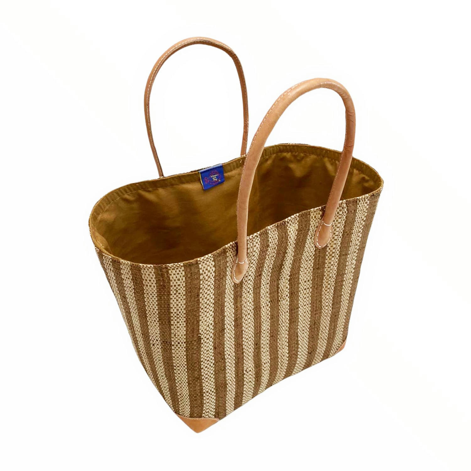 mitsio - Panier rabane Mitsio beige 32x40x20cm avec pochon